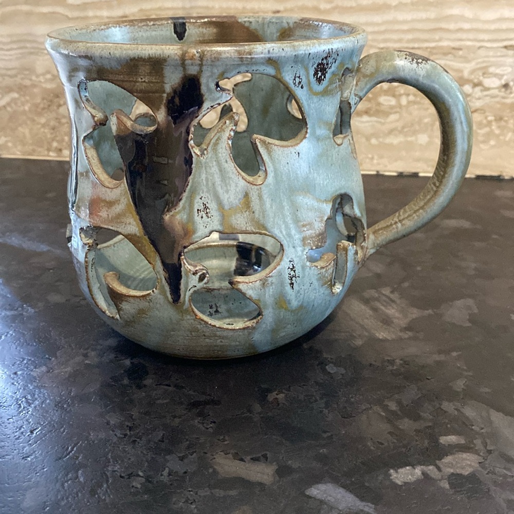 Vintage studio art pottery candleholder